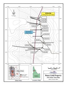 Map of current drilling locations within the Baner property